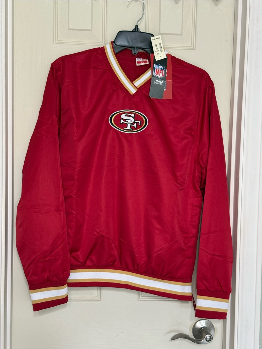 NFL NWT San Francisco XS Red & White Windbreaker Pullover